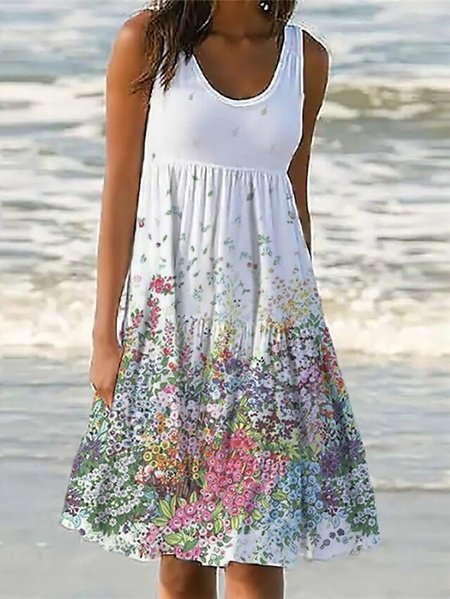 

Casual Cotton Blends Floral Dresses, Multicolor, Dresses