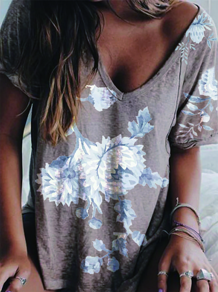 

Vacation Floral Regular Fit Tops, Khaki, Shirts & Blouses