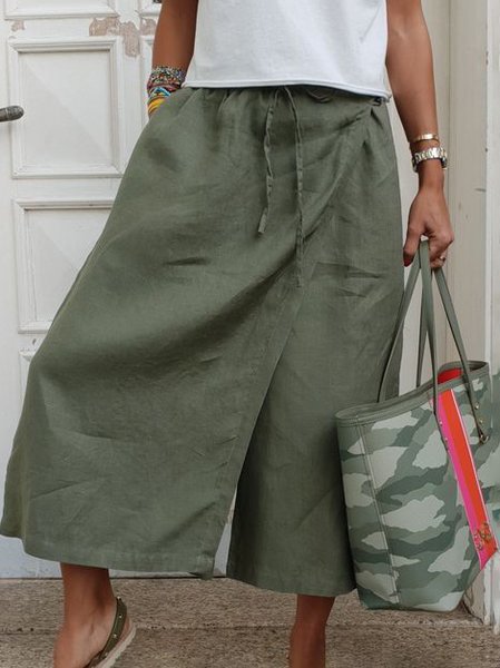 

Vacation Regular Fit Cotton Skirt, Army green, Skirts