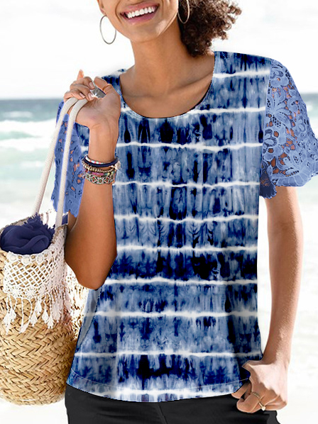 

Tie Dye Vacation Regular Fit T-Shirt, Dark blue, T-Shirts