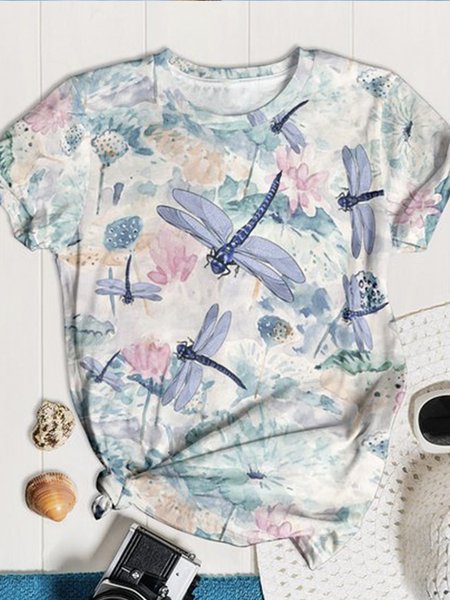 

Dragonfly Vacation Crew Neck T-Shirt, Multicolor, Tees & T-shirts