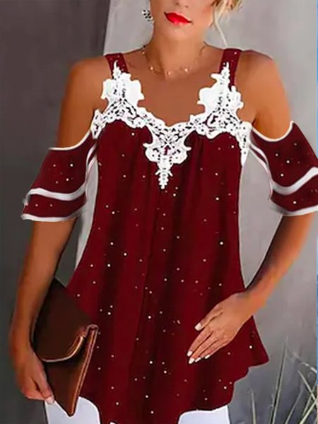 

Vacation Spaghetti Polka Dots Tops, Red, Shirts & Blouses