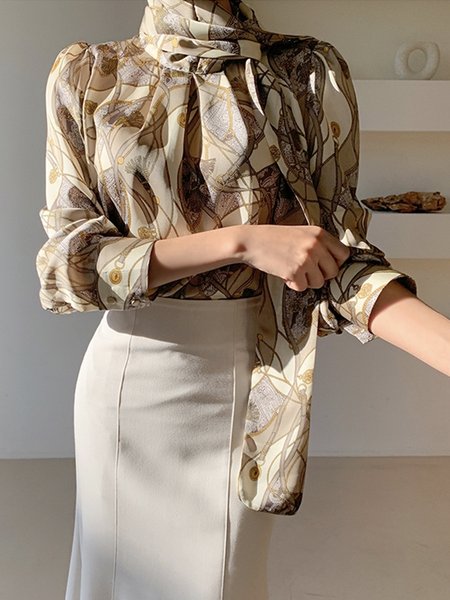 

Daily Asymmetrical Neck Printed Elegant Top, Yellow, Tops