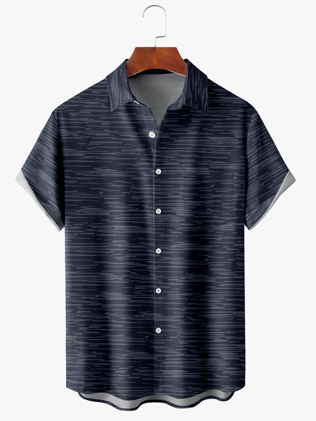

Men's Lineart Print Moisture Absorbent Breathable Fabric Fashion Hawaiian Lapel Short Sleeve Shirts, Blue, Men's Floral shirt