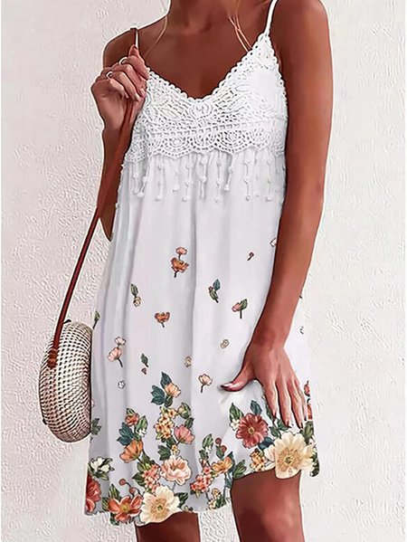 

Floral Casual Dresses, White, Dresses