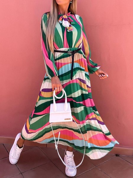 

Geometric Vacation Loosen Dress, Multicolor, Maxi Dresses