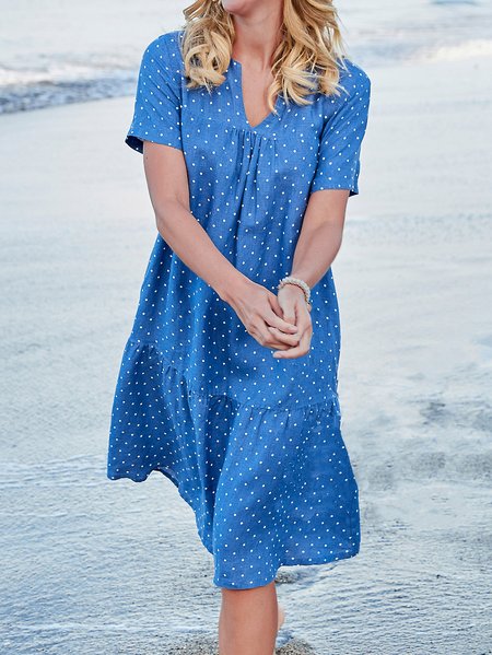 

Casual Polka Dots Dresses, Blue, Dresses