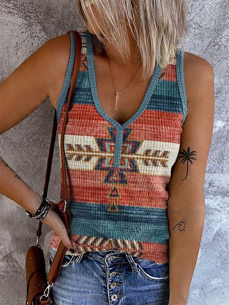 

Tribal Regular Fit V Neck Knit, Red, Tanks & Camis