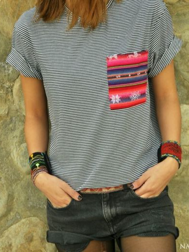 

Regular Fit Casual Crew Neck Tops, Multicolor, T-Shirts