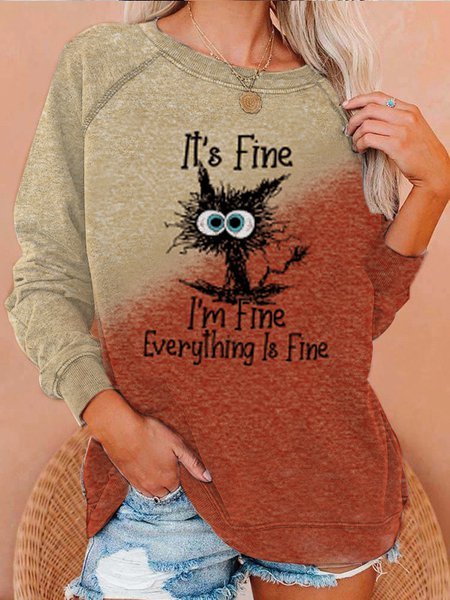 

Letter Pattern Casual Loose Sweatshirt, Orange, Sweatshirts & Hoodies