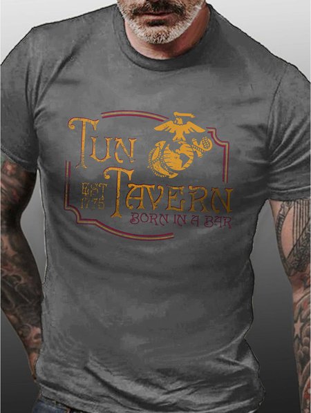 

hawk Cotton Casual Crew Neck T-Shirt, Gray, T-shirts