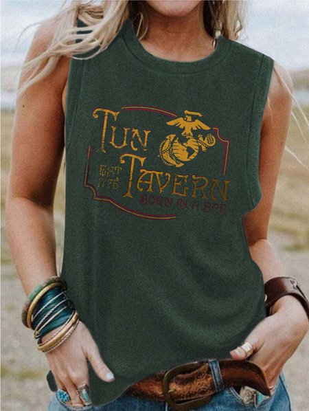 

hawk Casual Crew Neck Tanks & Camis, Green, Tank Tops