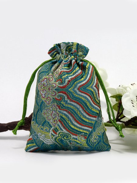 

Surf Flower Satin Beam Mouth Assortment Bag Storage Bag, Green, Home