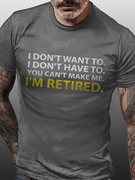 

letter Cotton Short Sleeve T-Shirt, Gray, T-shirts