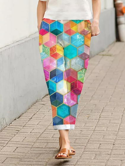 

Vacation Cotton Regular Fit Pants, Multicolor, Pants