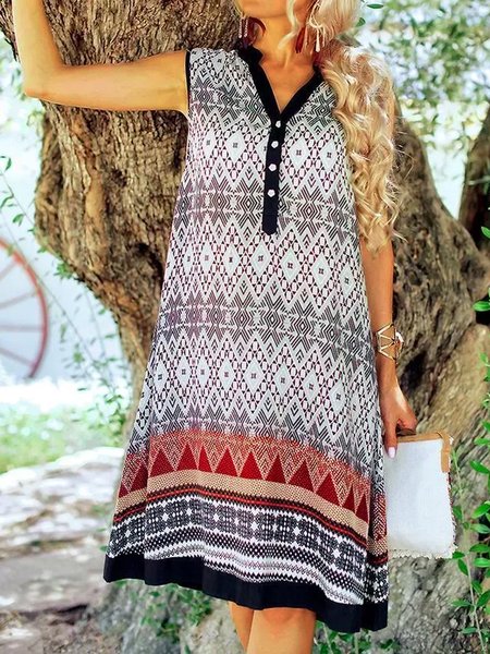 

Discount! Resort Style Ladies Loose Dress, Multicolor, Midi Dresses