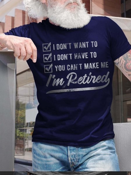 

letter Casual Letter Short Sleeve Cotton T-Shirt, Deep blue, T-shirts