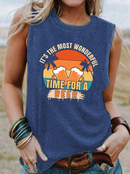 

Time For A Beer, Loosen Tanks & Camis, Light blue, Tank Tops
