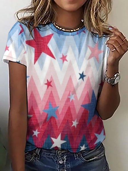 

American Flag Star Gradient Sweet T-Shirt, Blue, T-shirts