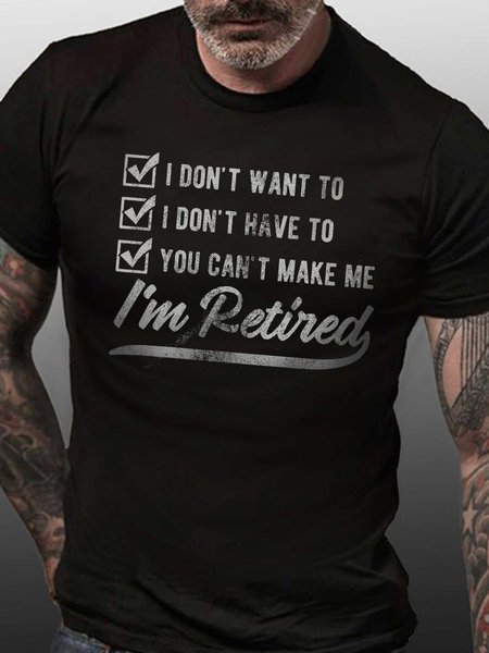 

letter Short Sleeve Crew Neck Letter T-Shirt, Black, T-shirts