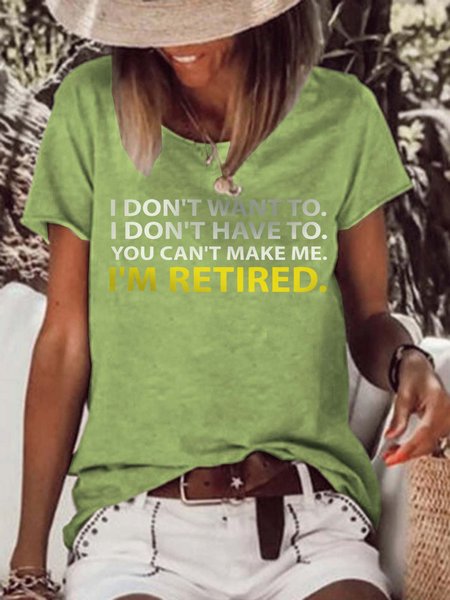 

letter Crew Neck T-Shirt, Green, T-shirts