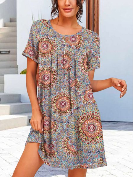 

Discount! Resort Style Ladies Loose Dress, Multicolor, Dresses