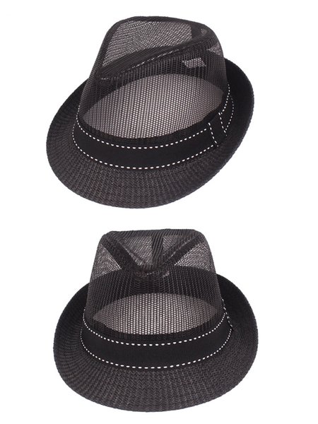 

Men's Breathable Mesh Sunshade Jazz Hat, Black, Men Hats &Scarves&Gloves