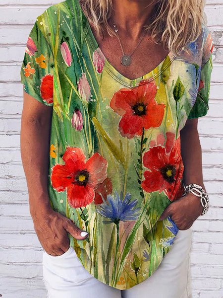 

Vacation Raglan Sleeve Tops, Green, T-Shirts