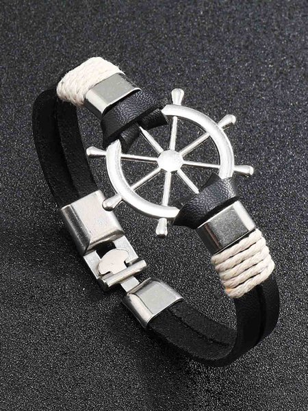 

Men's Vintage Black Metal Bracelet, Men Bracelets