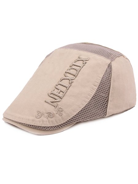 

Men's Vintage Breathable Mesh Visor Beret, Beige, Men Hats &Scarves&Gloves