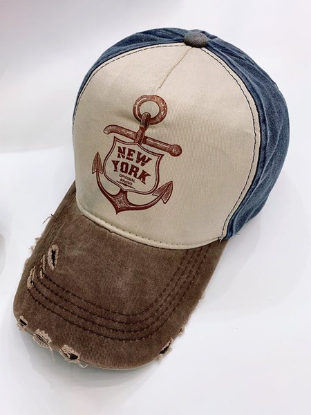 

Men's Colorblock Letter Casual Baseball Cap, Blue, Men Hats &Scarves&Gloves