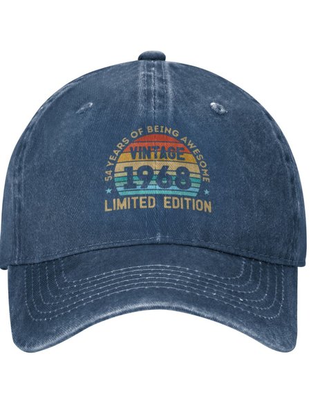 

tage 1968 Limited Edition 54 Years Old Gift Adjustable Hat, Navyblue, Hats