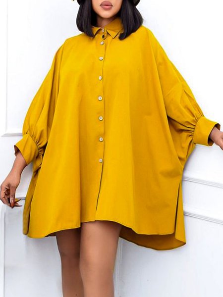 

Oversize Vacation Dress, Yellow, Mini Dresses