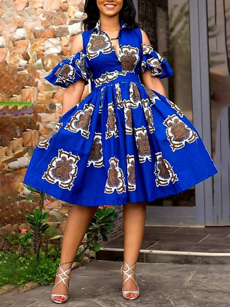 

Frill Sleeve Regular Fit Midi Dress, Blue, Midi Dresses