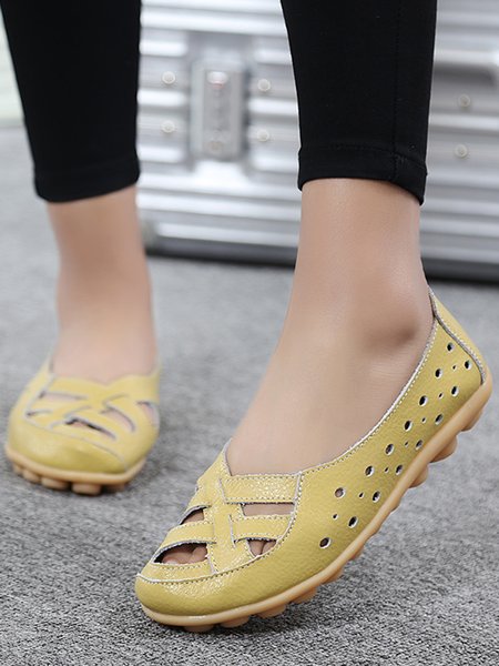 

JFN Hollow Breathable Soft Flat Shoes, Aqua, Flats