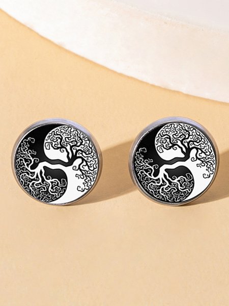 

Vintage Tree of Life Cat Time Jewel Earrings, White, Earrings