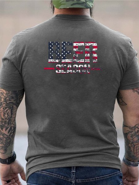 

American flag men’ s Cotton Vintage T-Shirt, Red, T-shirts
