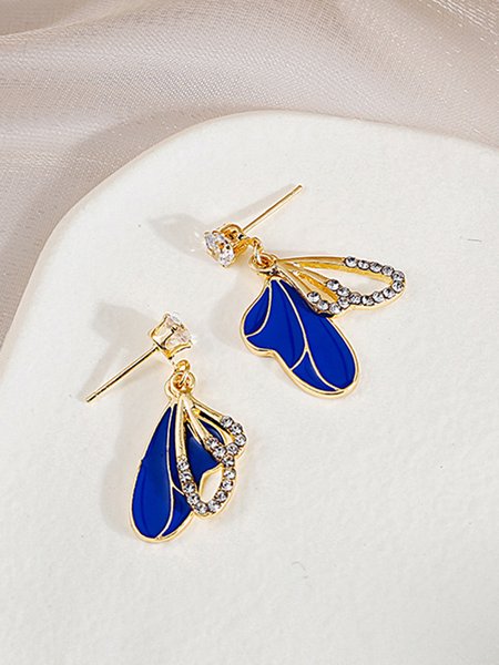 

JFN Vintage Klein Blue Butterfly Wing Earrings, Earrings