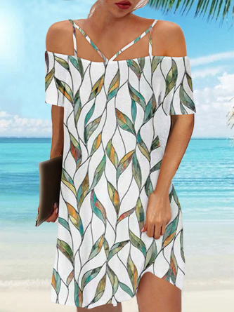 

Leaves Off The Shoulder Dresses, Multicolor, Dresses