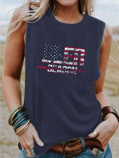 

American flag women’s Casual Tanks & Camis, Blue, Tank Tops
