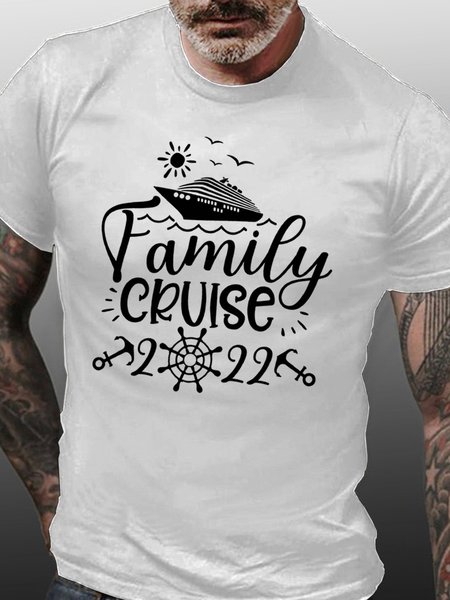 

Family Cruise Men's Short Sleeve Cotton T-Shirt, Light gray, T-shirts