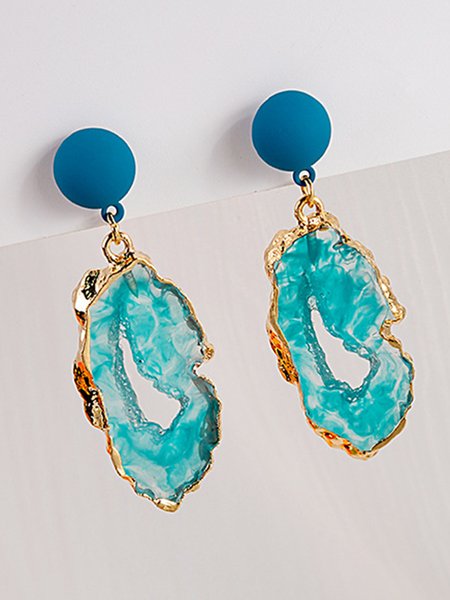 

JFN Casual Vintage Irregular Transparent Lava Earrings Sexy Party Jewelry, Blue, Earrings