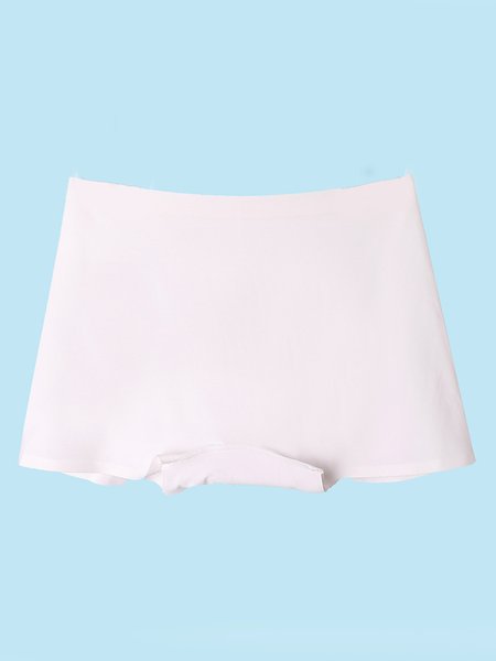 

JFN Women's Ice Silk Seamless Boxer Briefs Anti-Smudge Underwear Summer, White, Panties