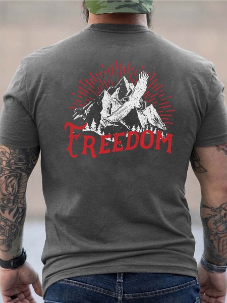 

eagle men’s Crew Neck Cotton Loose T-Shirt, Gray, T-shirts