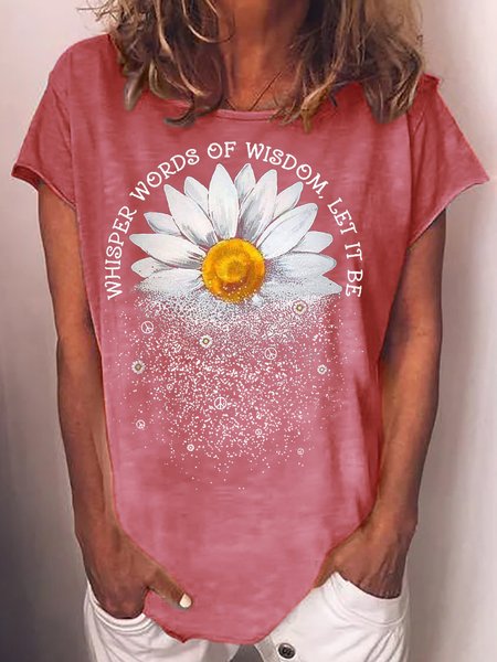 

Womens Whisper Words Of Wisdom Let It Be Casual T-Shirt, Red, T-shirts