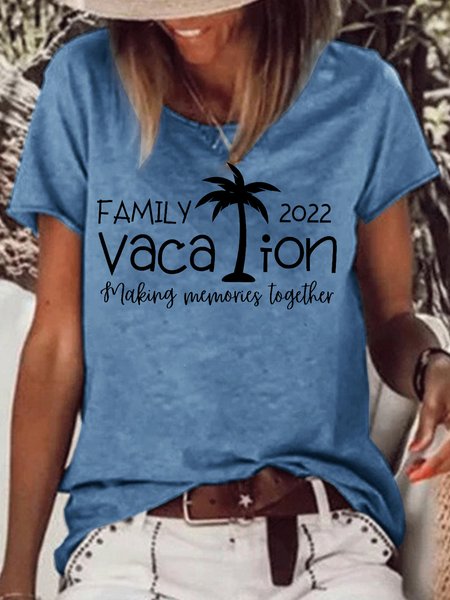 

Womens Family Vacation 2022 Casual T-Shirt, Blue, T-shirts