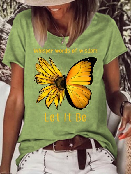 

Whisper Word Of Wisdom Let It Be Casual T-Shirt, Green, T-shirts