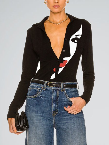 

Urban Long Sleeve Figure Blouse, Black, Blouses and Shirts