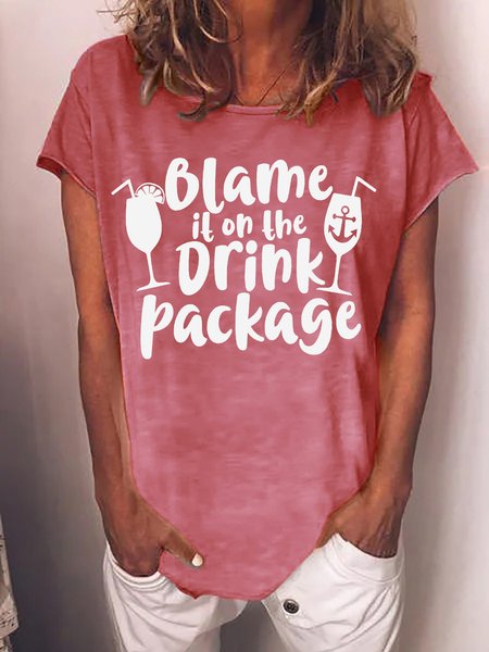 

Blame It On The Drink Package Vacation Women's T-Shirt, Red, T-shirts