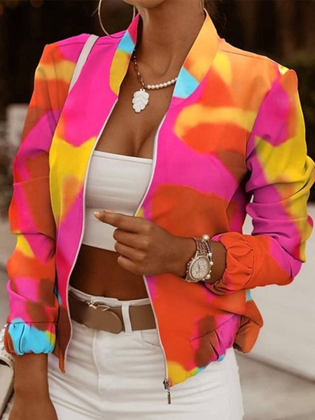 

Daily Long Sleeve Fit Urban Stand Collar Other Coat, Multicolor, Others